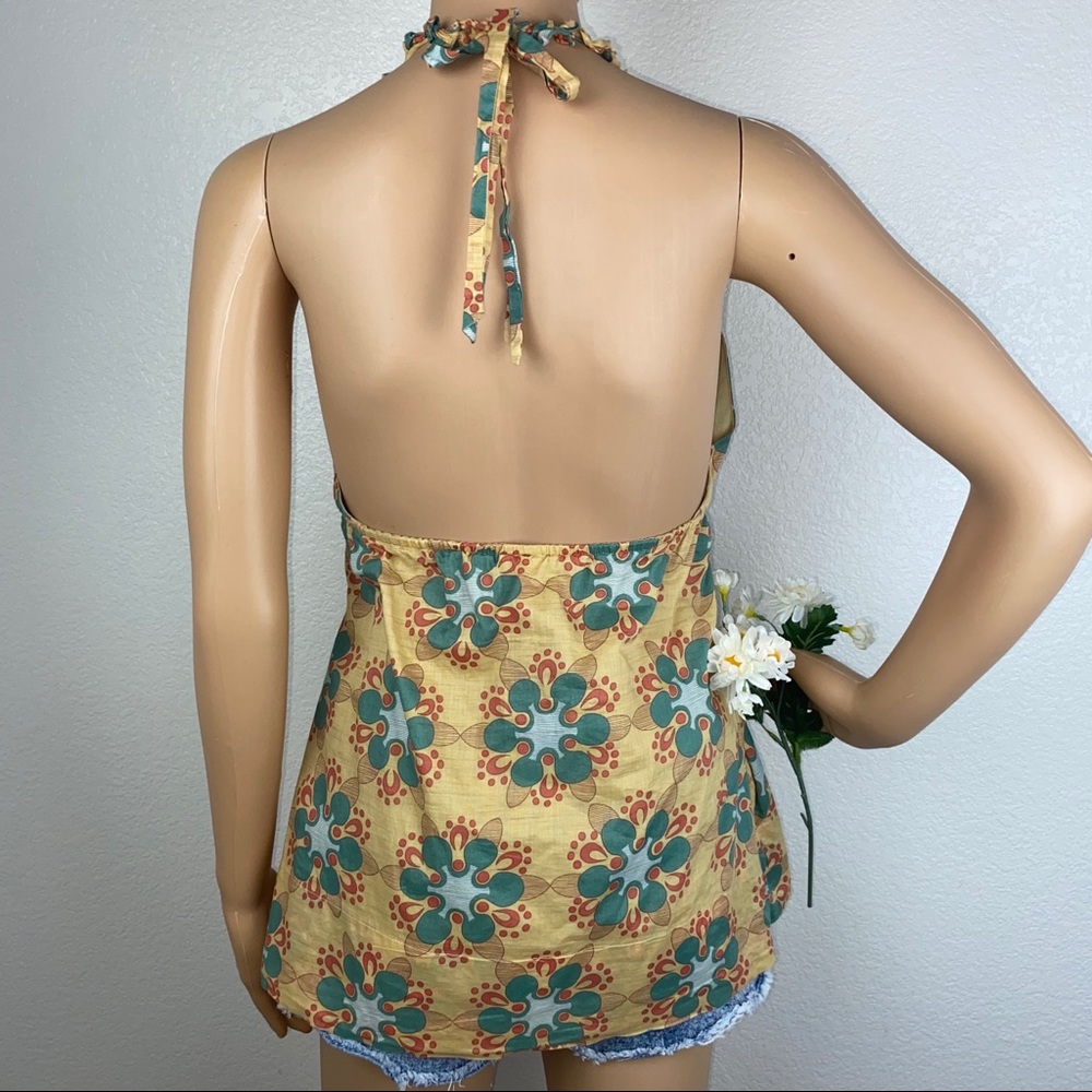 BCBGeneration Ruffle Floral Print Halter Blouse - Picture 3 of 8